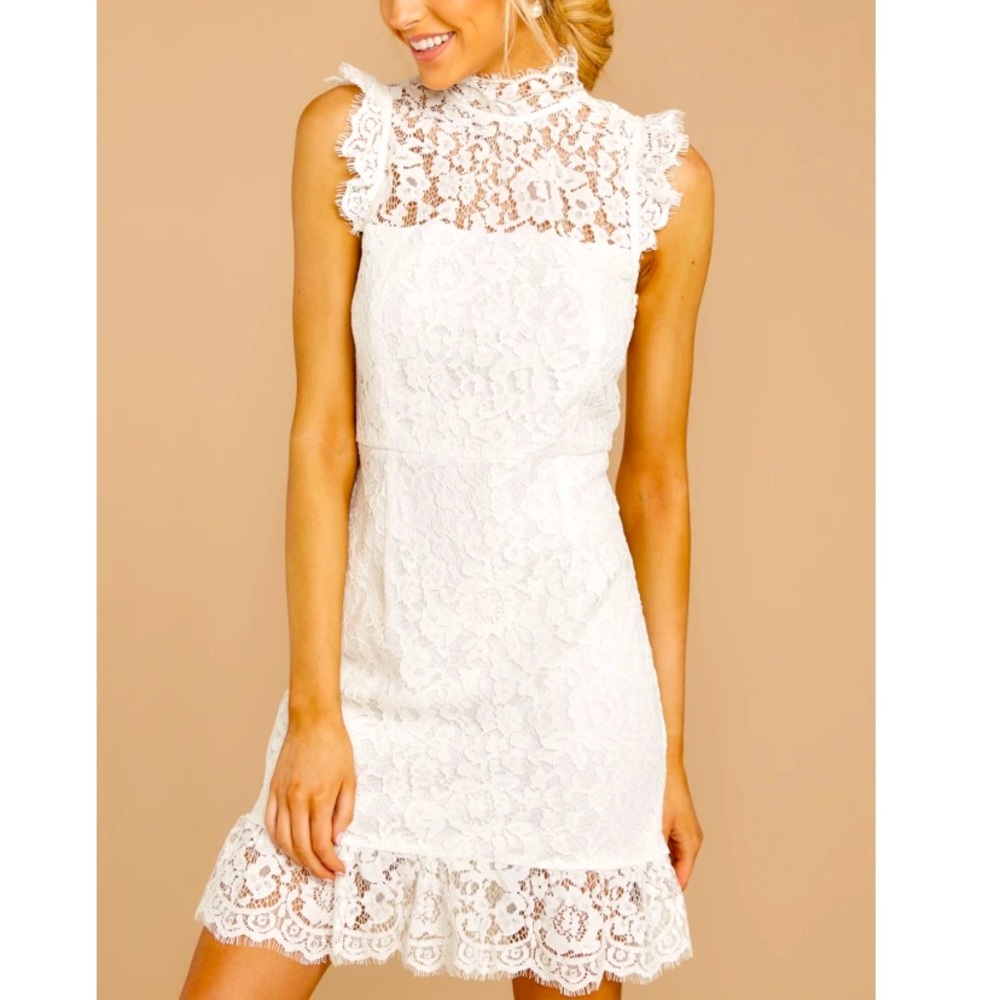 White Lace Dress by Red Dress Botique